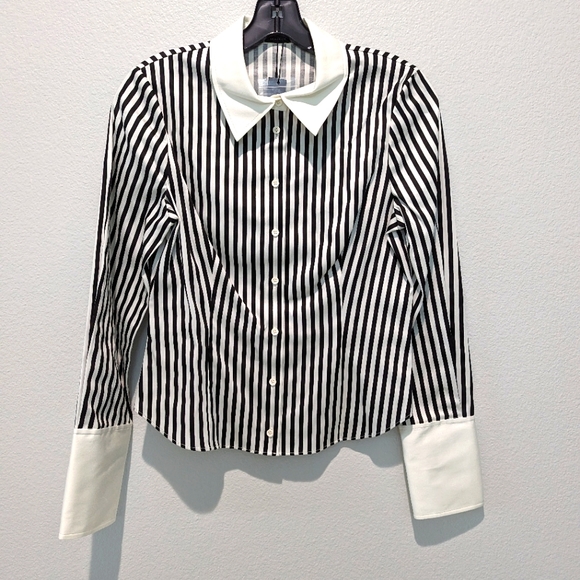 Alice + Olivia Joy Stripe Shirt - Picture 1 of 4